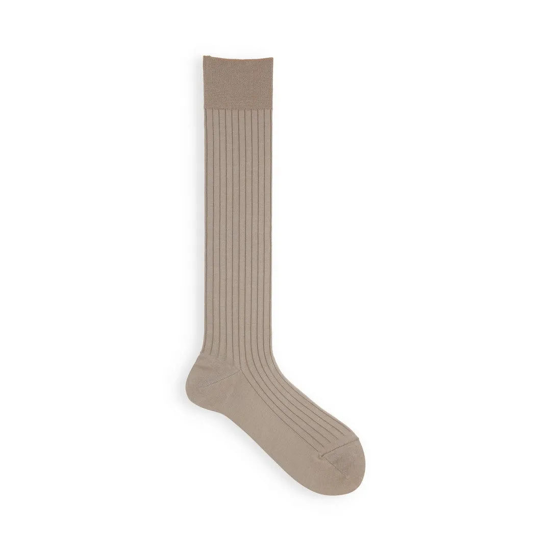 011170144 Fine Cotton Ribbed Knee High Socks
