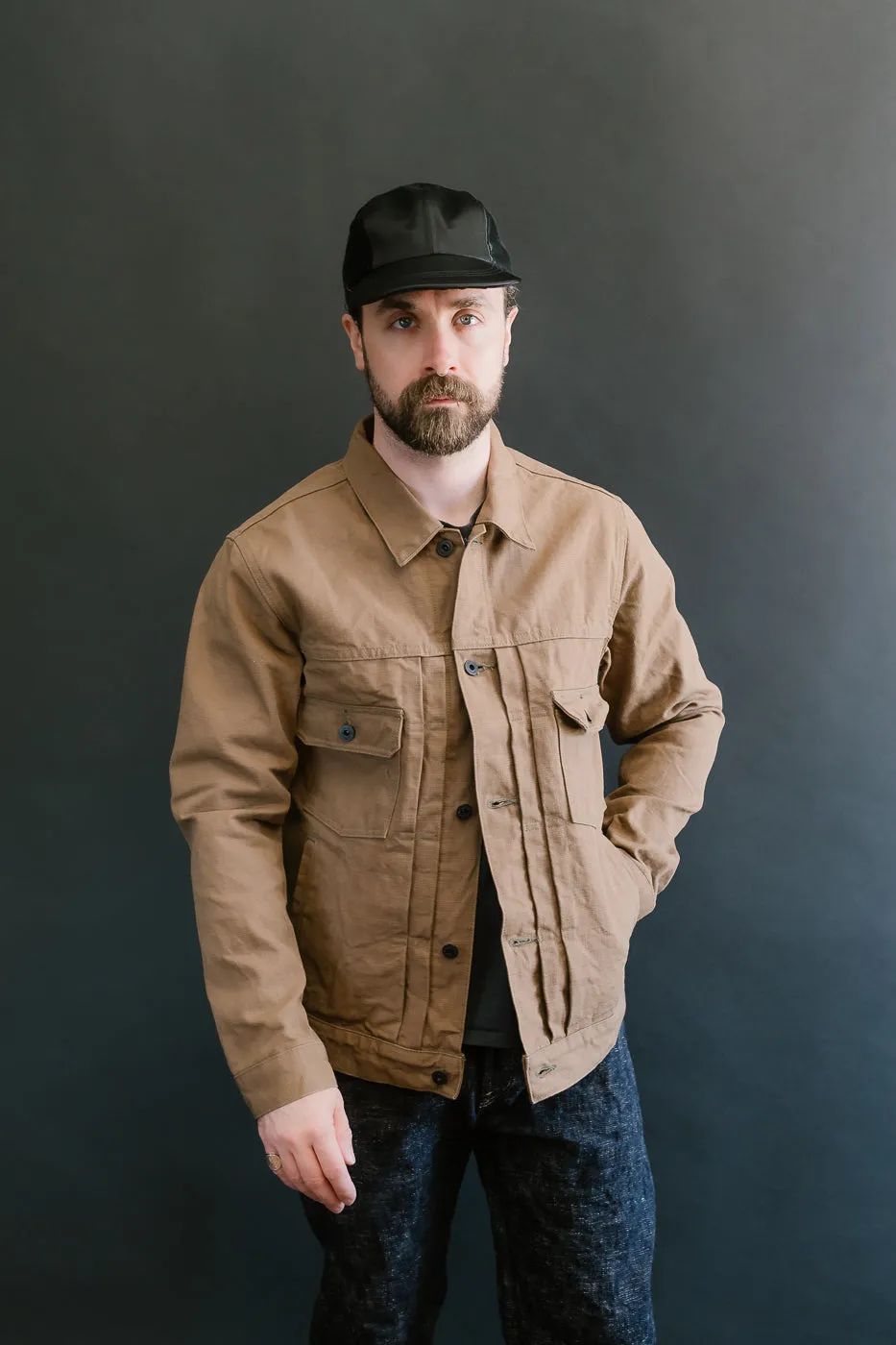 02516P-HOX-BRK - 13.5oz Sulphur Dyed Brown Oxford Cloth - Type II
