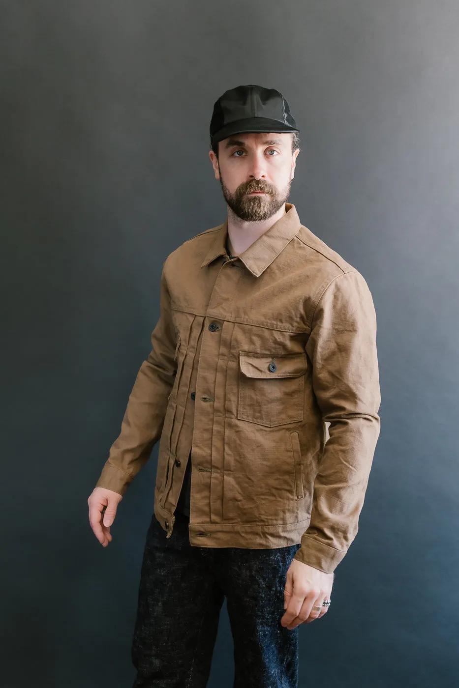 02516P-HOX-BRK - 13.5oz Sulphur Dyed Brown Oxford Cloth - Type II