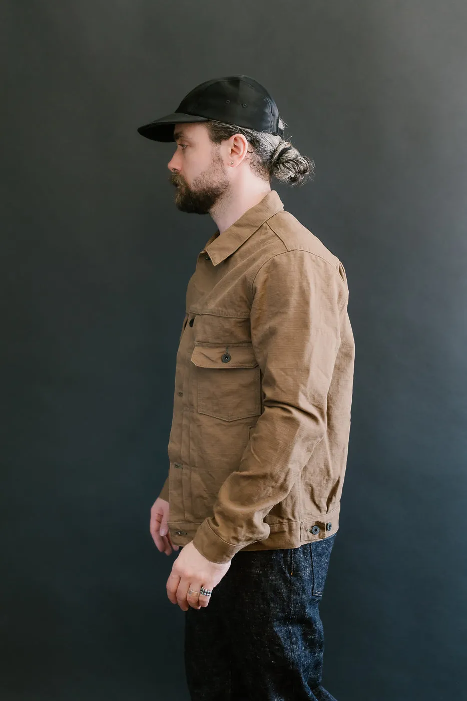 02516P-HOX-BRK - 13.5oz Sulphur Dyed Brown Oxford Cloth - Type II