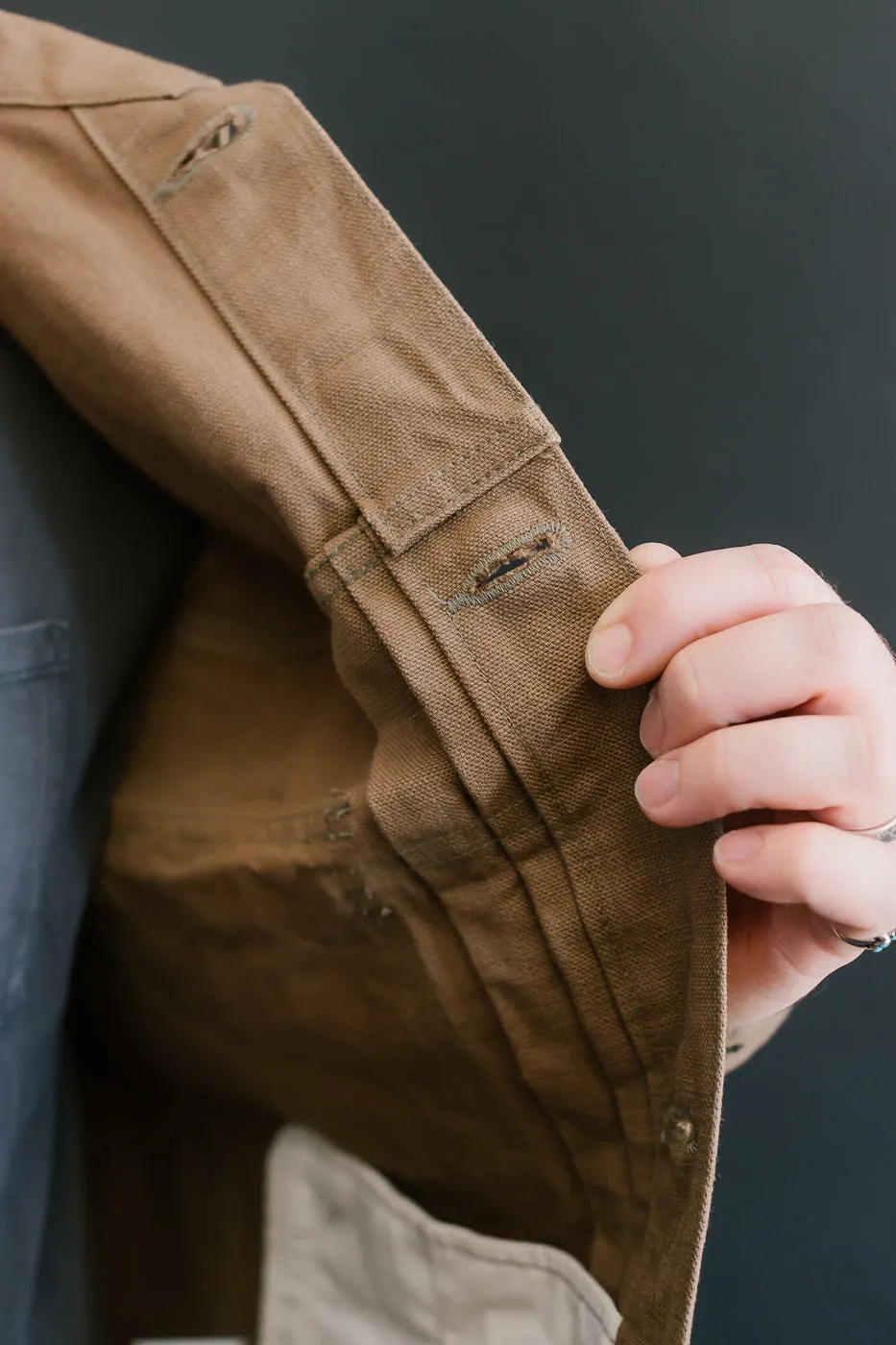 02516P-HOX-BRK - 13.5oz Sulphur Dyed Brown Oxford Cloth - Type II