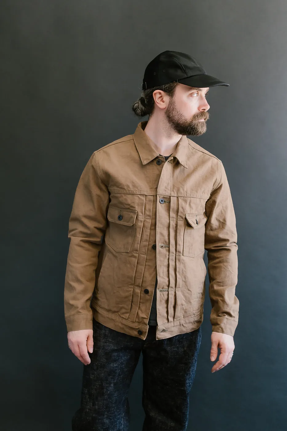 02516P-HOX-BRK - 13.5oz Sulphur Dyed Brown Oxford Cloth - Type II