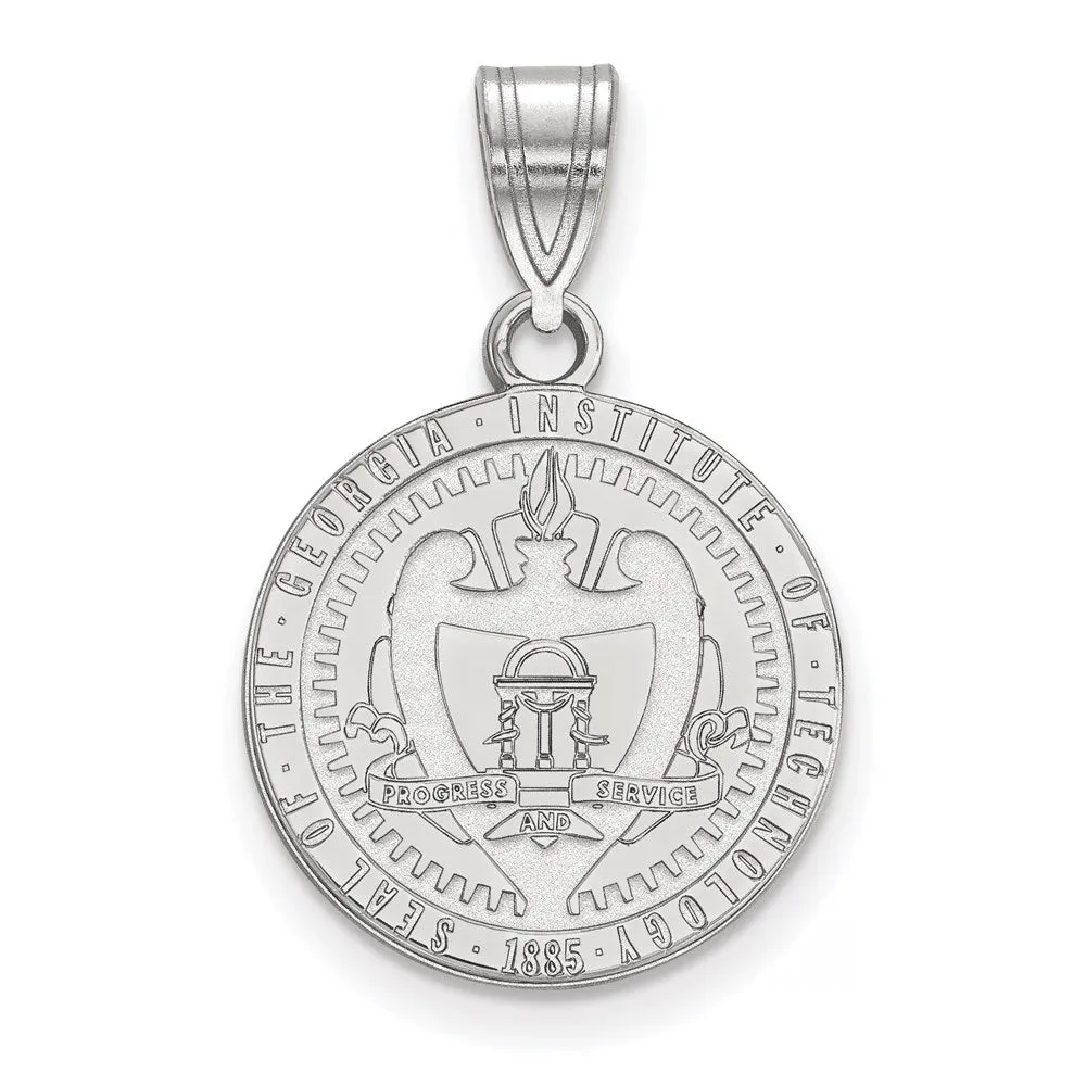 10K White Gold Georgia Institute of Technology Med Crest Pendant