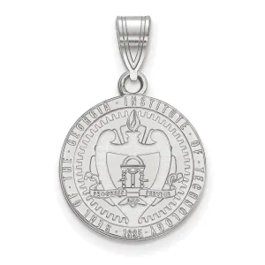 10K White Gold Georgia Institute of Technology Med Crest Pendant