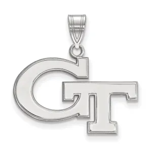 10K White Gold Georgia Institute of Technology Medium Pendant