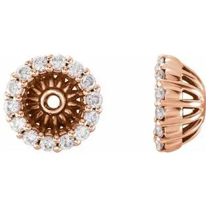 14K Rose 1/5 CTW Diamond Earring Jackets with 6.1 mm ID