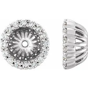 14K White 1/6 CTW Diamond Earring Jackets with 5.1 mm ID