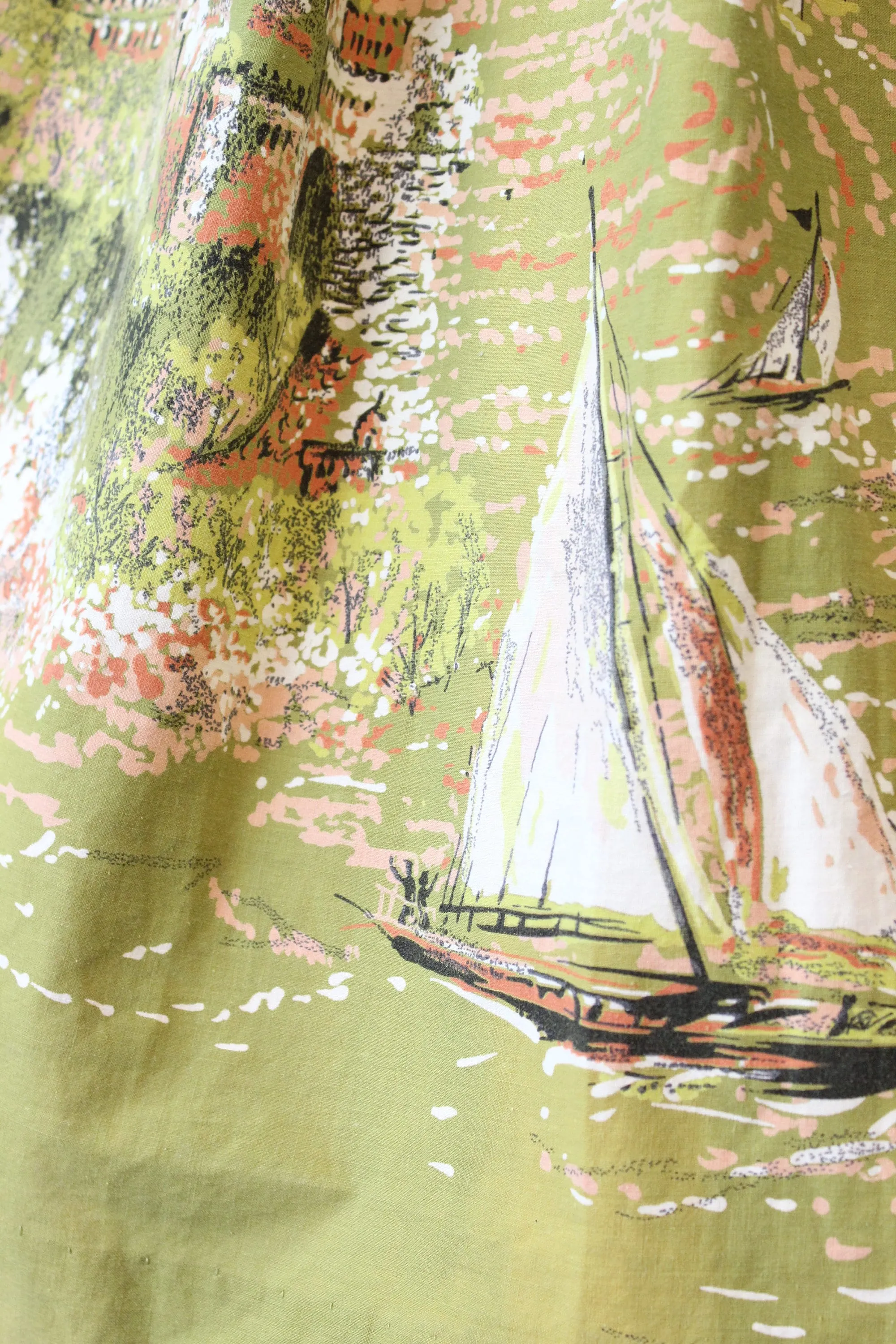 1950s EUROPEAN VILLAGE novelty print skirt small | new spring summer