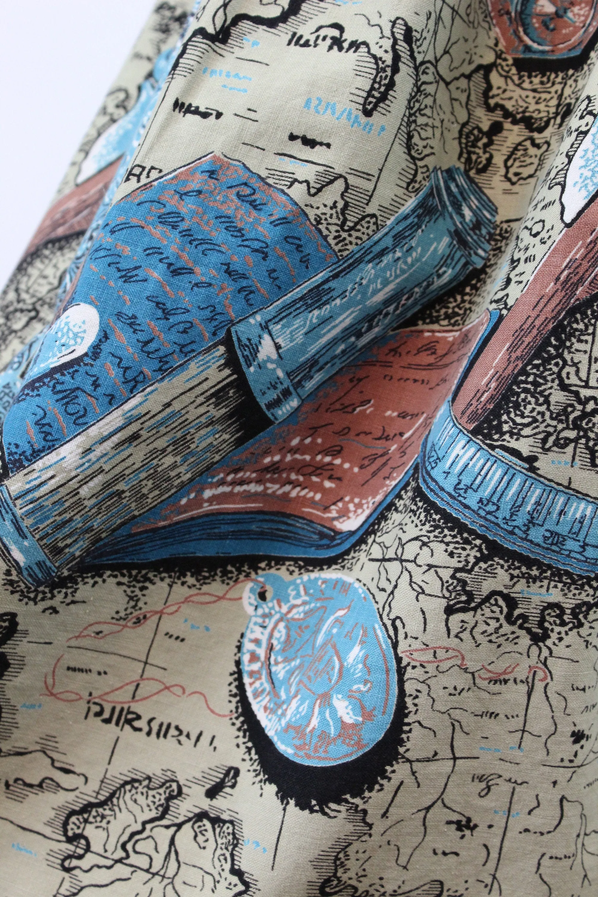 1950s MAP PRINT cartography skirt xxs | new spring