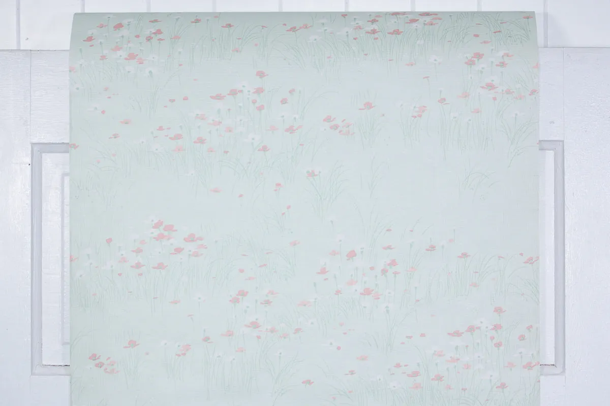 1980s Floral Vintage Wallpaper