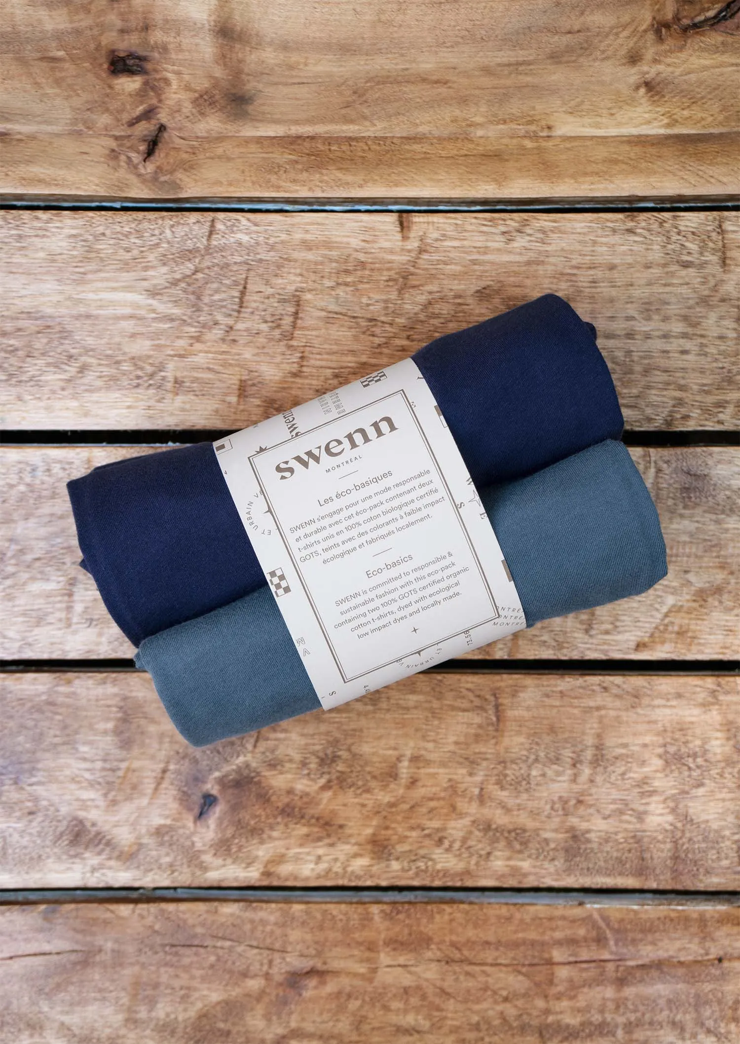 2 t-shirts bleu marine - bleu pacifique
