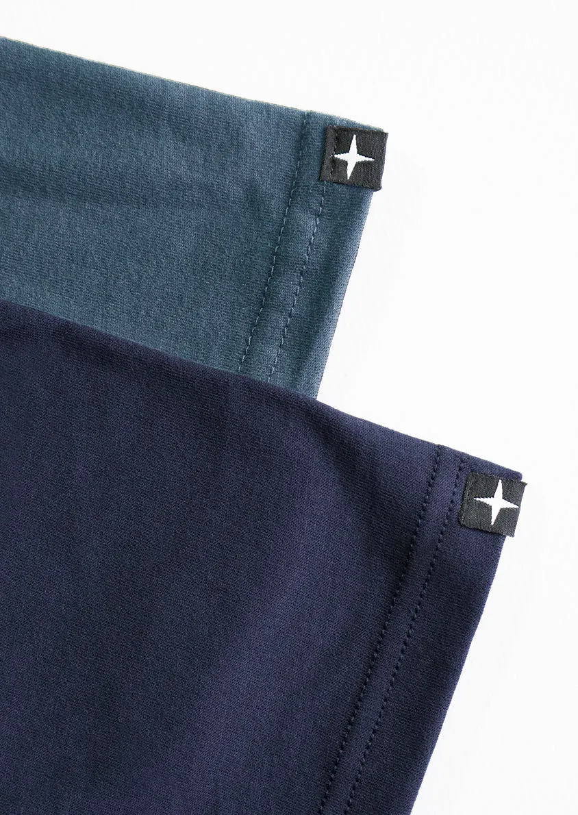 2 t-shirts bleu marine - bleu pacifique
