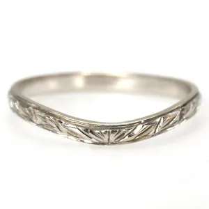 2.2 mm Engraved 14K White Gold Contoured Band