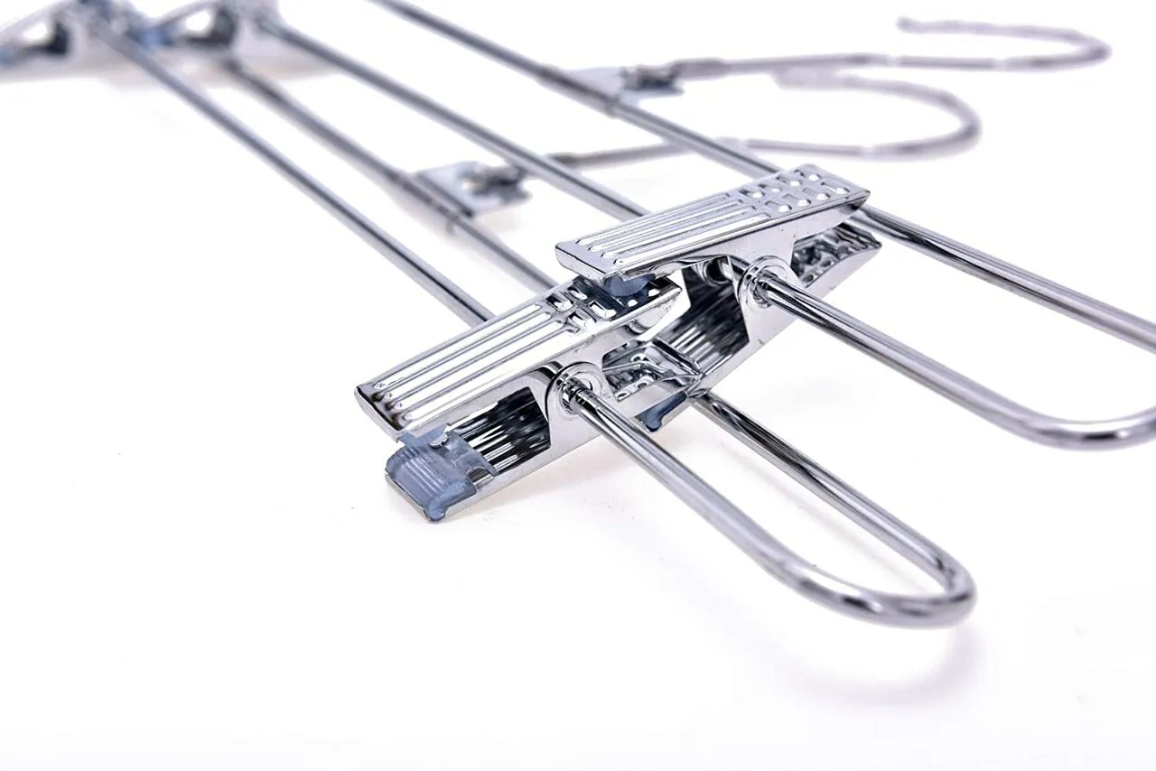 35.5cm Metal Pant/Skirt Hanger With Clips (3.5mm thick) Sold in Bundle of 25/50/100