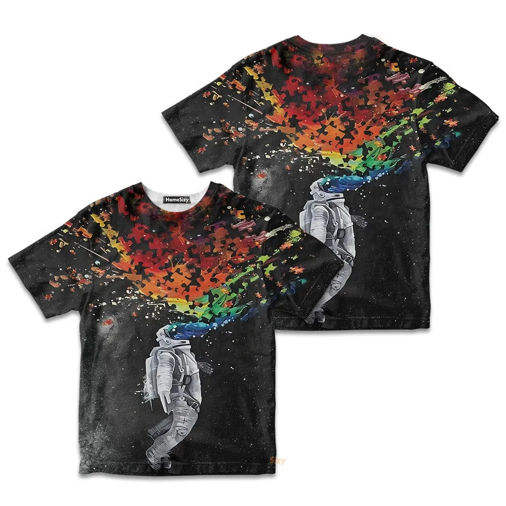 3D Autism Astronaut Custom Kid Tshirt QT305276Hf