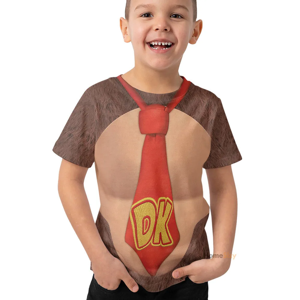 3D Donkey Kong Custom Cosplay Costume Kid Tshirt QT208514Hg