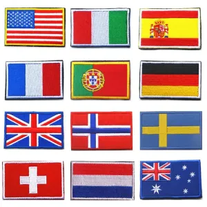 3D Embroidered Country Flag Patches