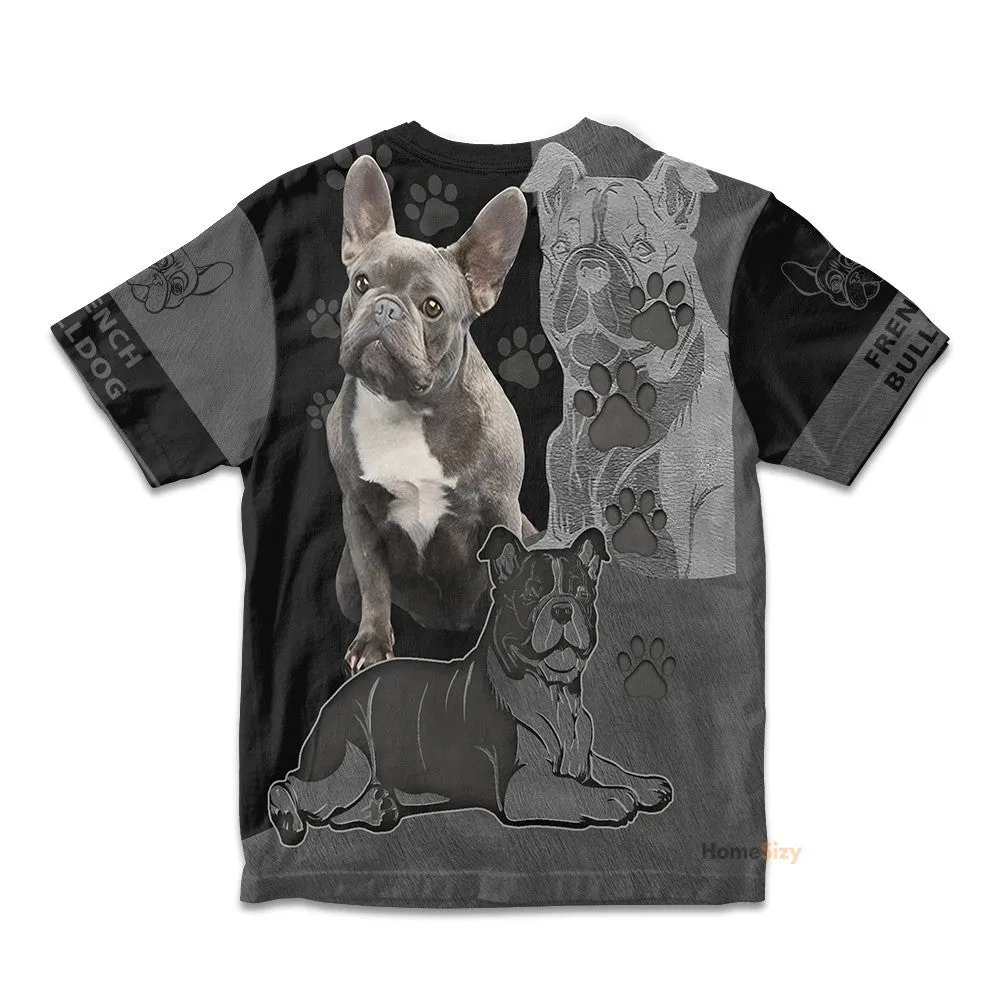 3D French Bulldog Lovers Custom Kid Tshirt QT305499Hf