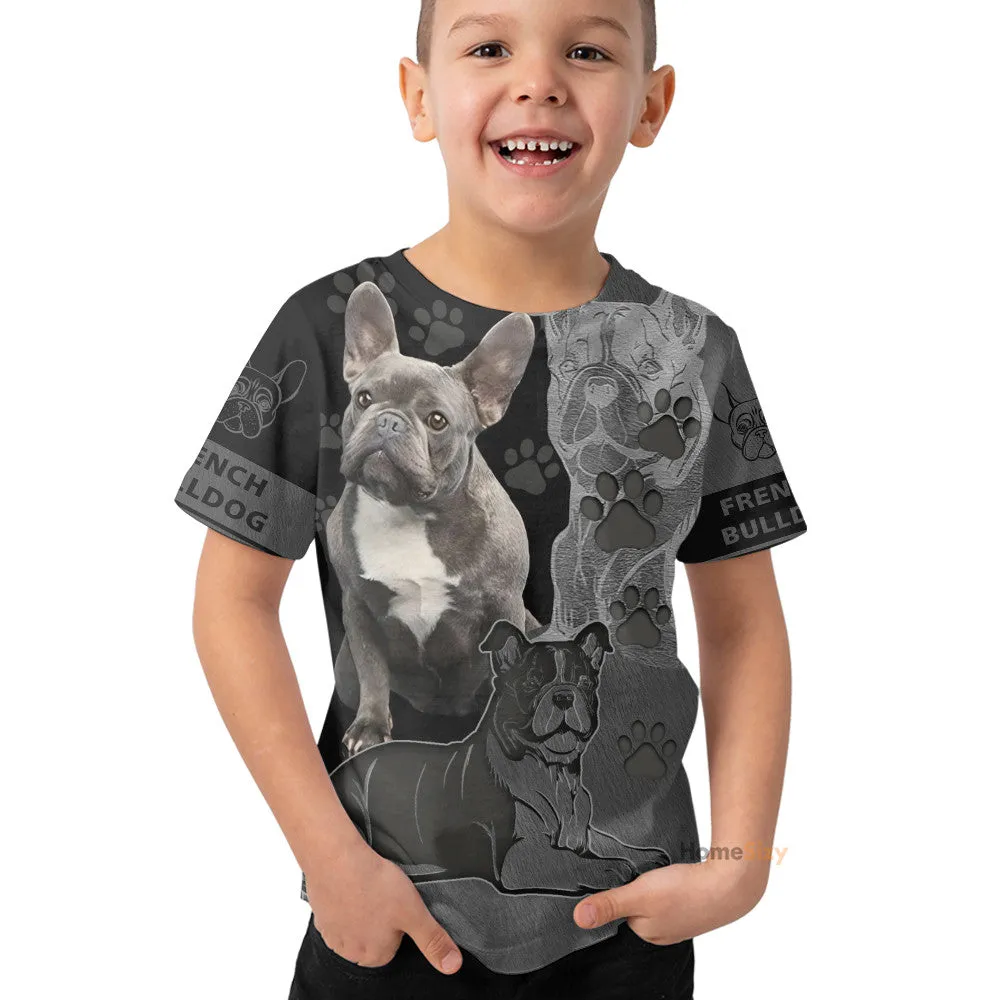 3D French Bulldog Lovers Custom Kid Tshirt QT305499Hf