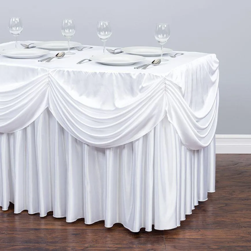 4 ft. Drape Chiffon All-In-1 Tablecloth/Pleated Skirt (8 colors)