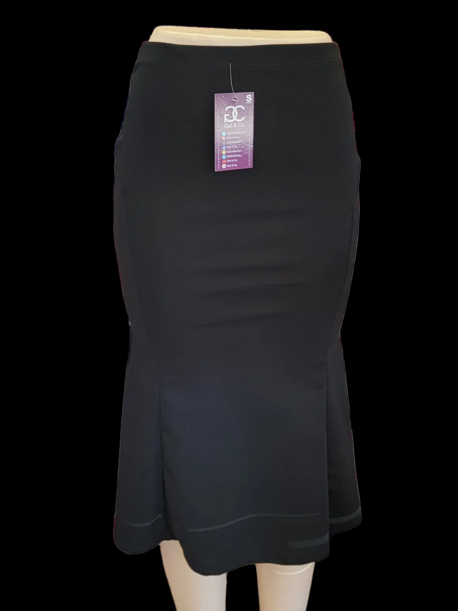 4070 solid skirt BLACK
