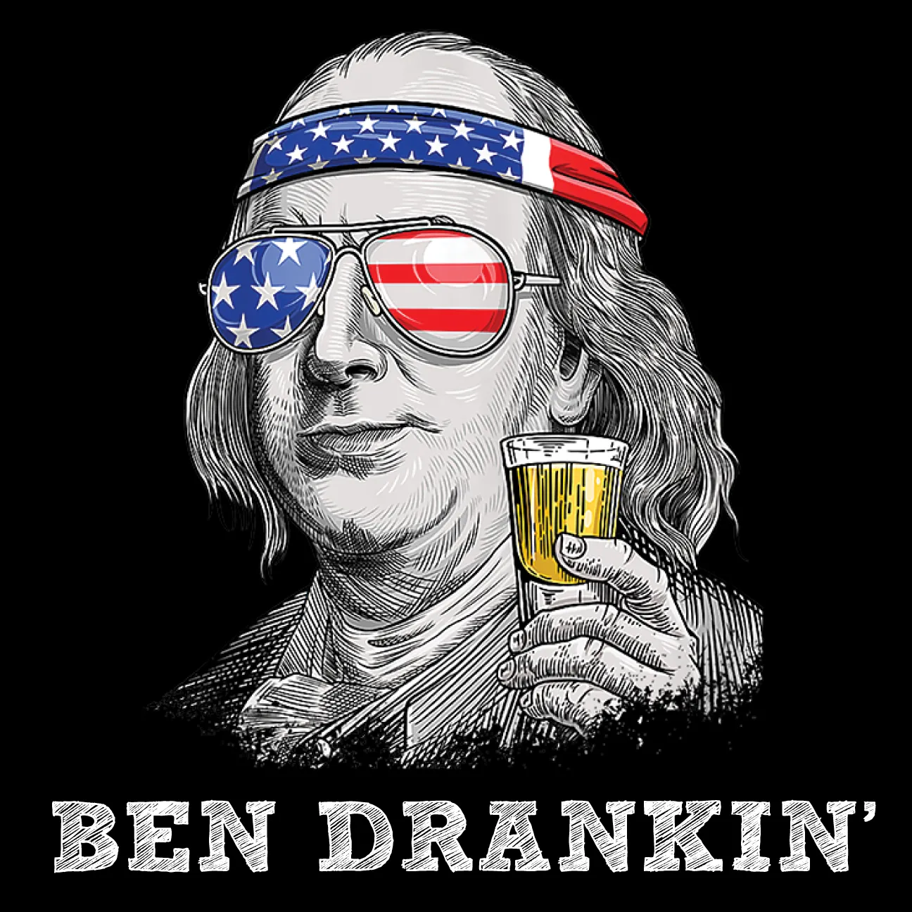 4th of July Shirts Ben Dranking Short Sleeve Unisex T-shirt (4 Colors)