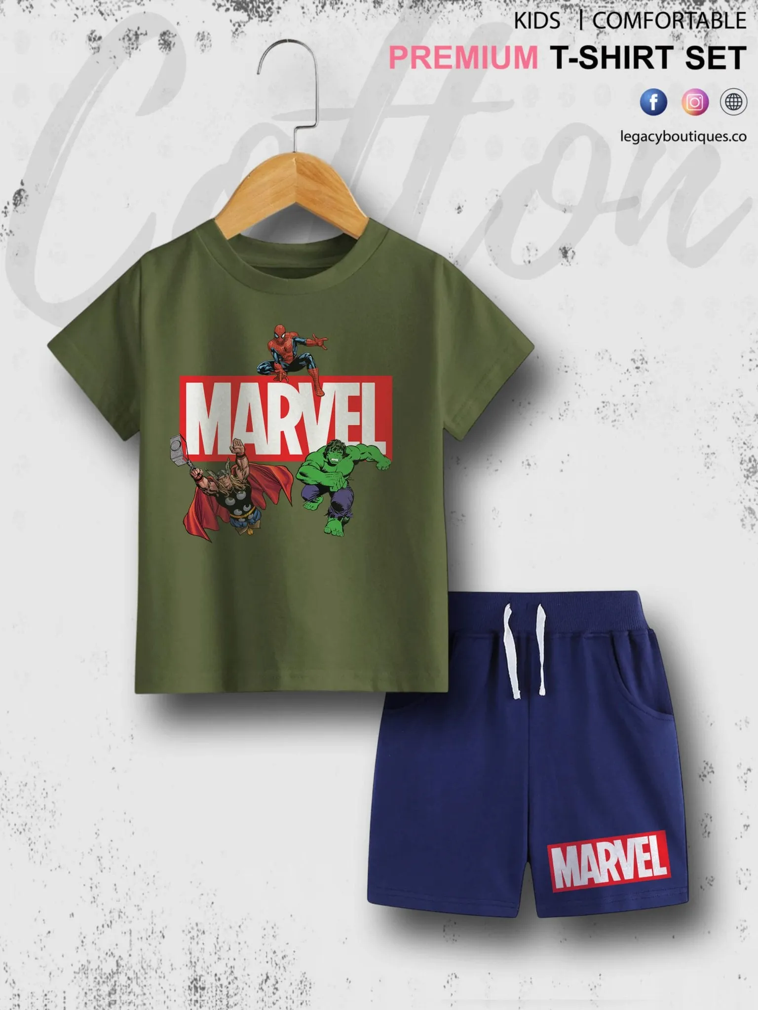 6 Month To 6 Year Babies Marvel Heroes Print Good Quality T-shirt Set