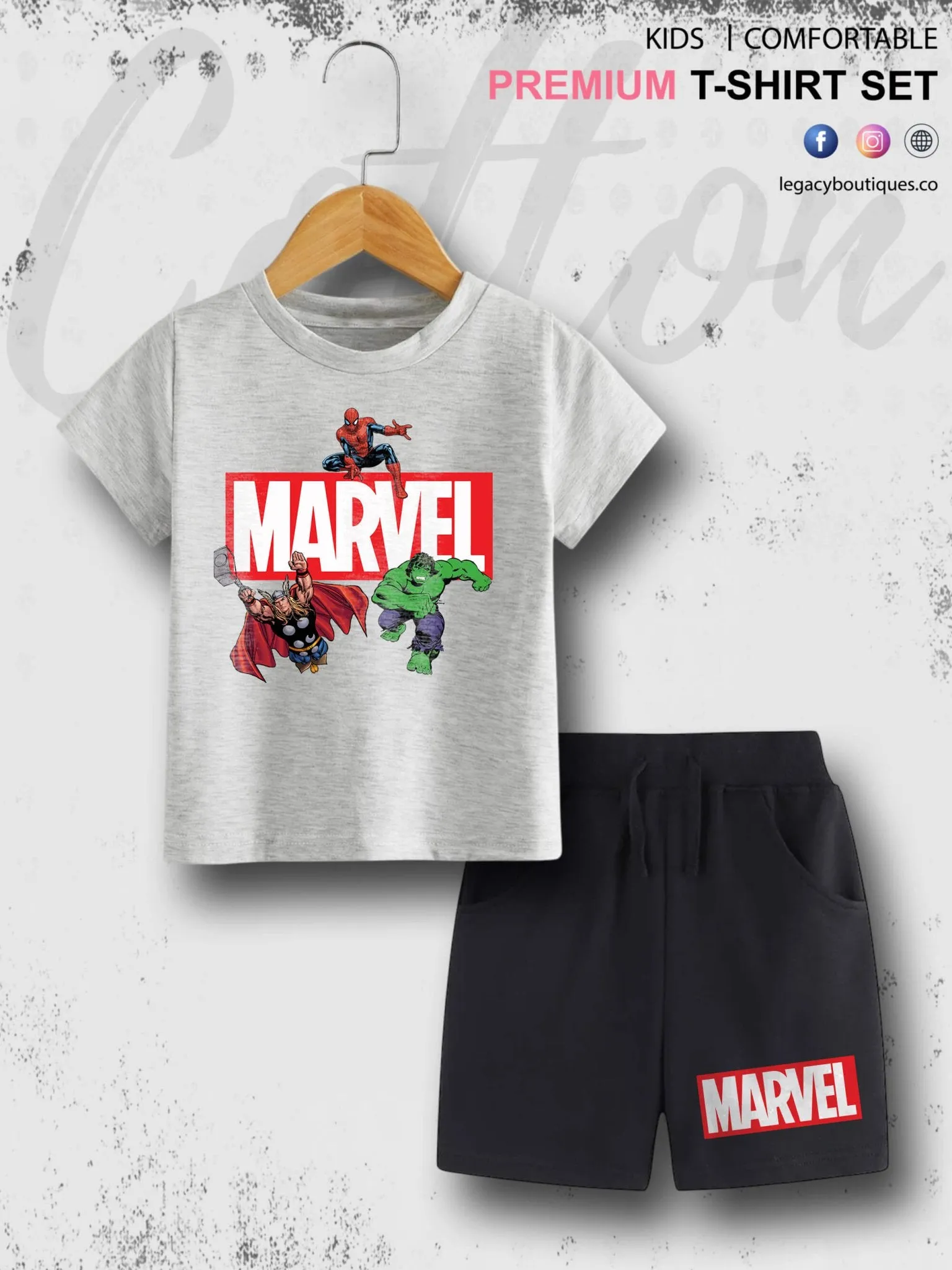 6 Month To 6 Year Babies Marvel Heroes Print Good Quality T-shirt Set