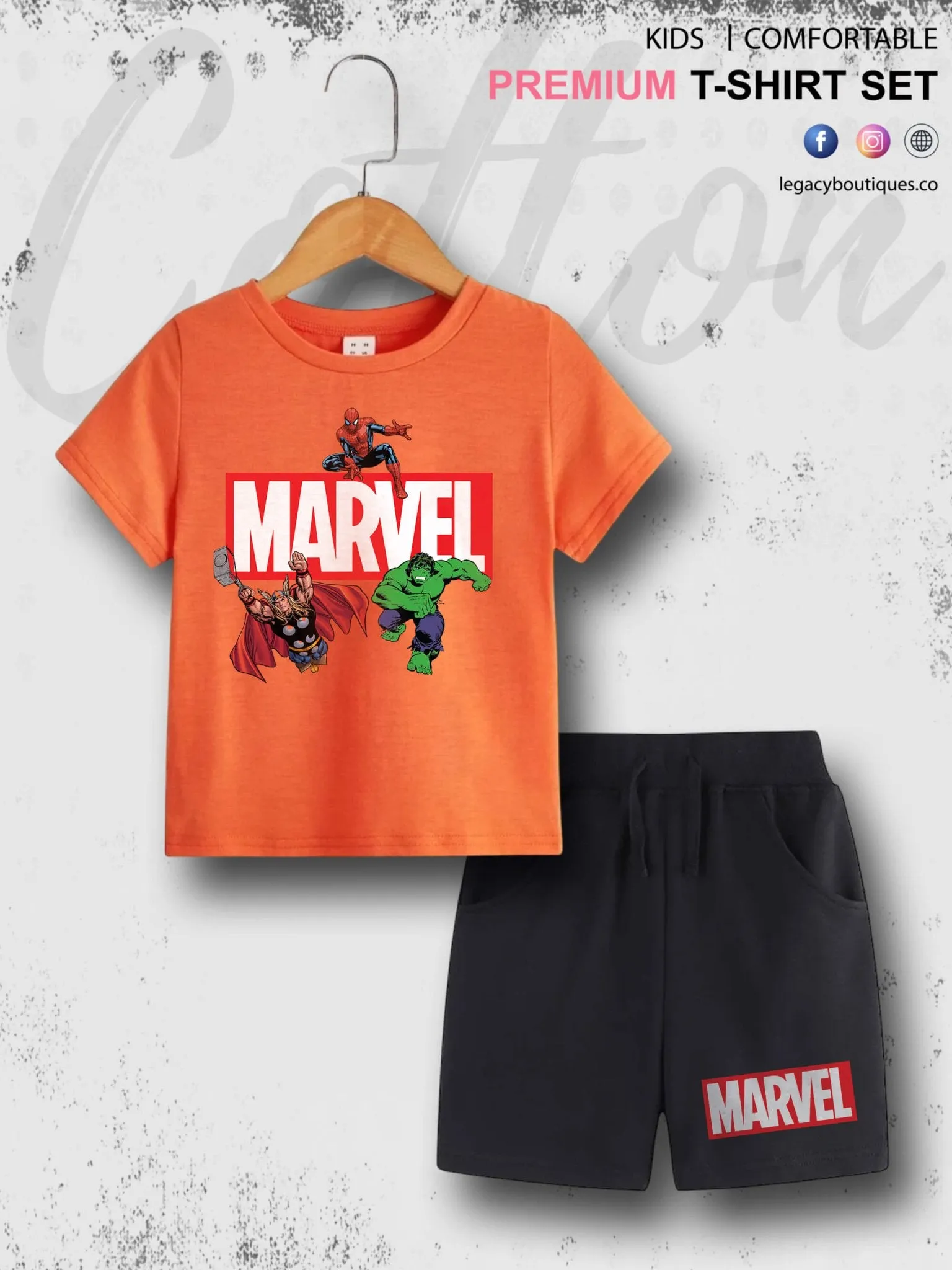 6 Month To 6 Year Babies Marvel Heroes Print Good Quality T-shirt Set