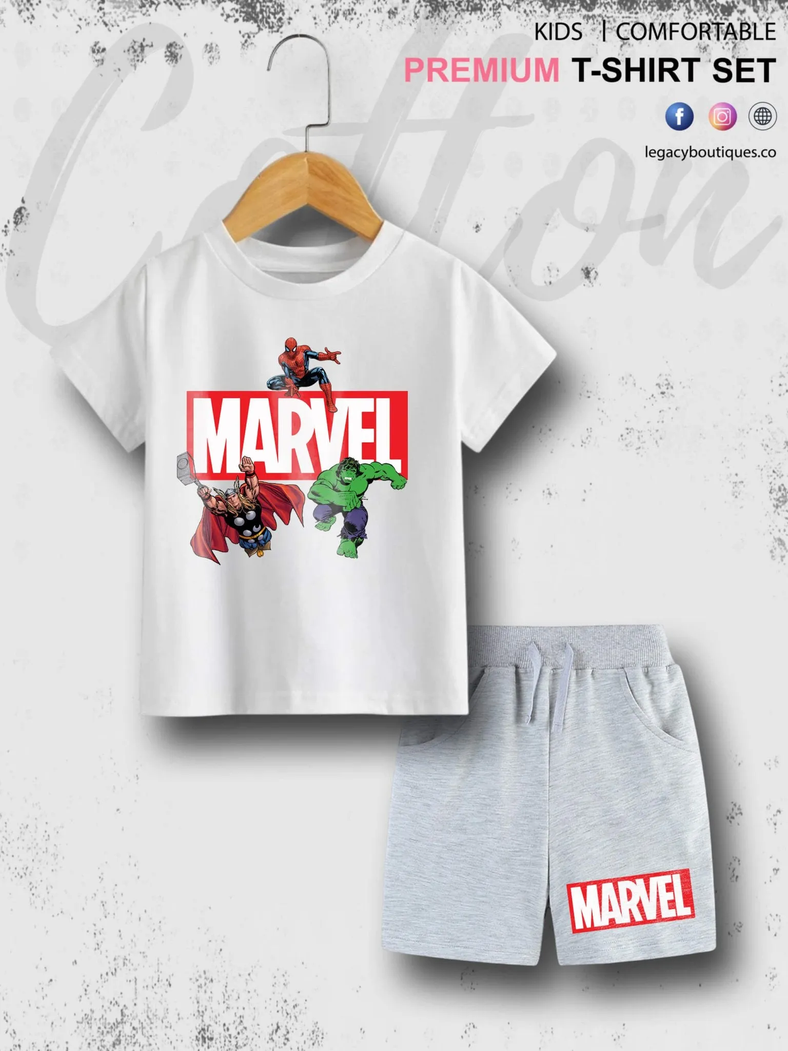 6 Month To 6 Year Babies Marvel Heroes Print Good Quality T-shirt Set
