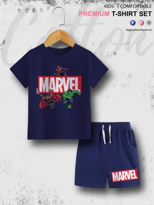 6 Month To 6 Year Babies Marvel Heroes Print Good Quality T-shirt Set