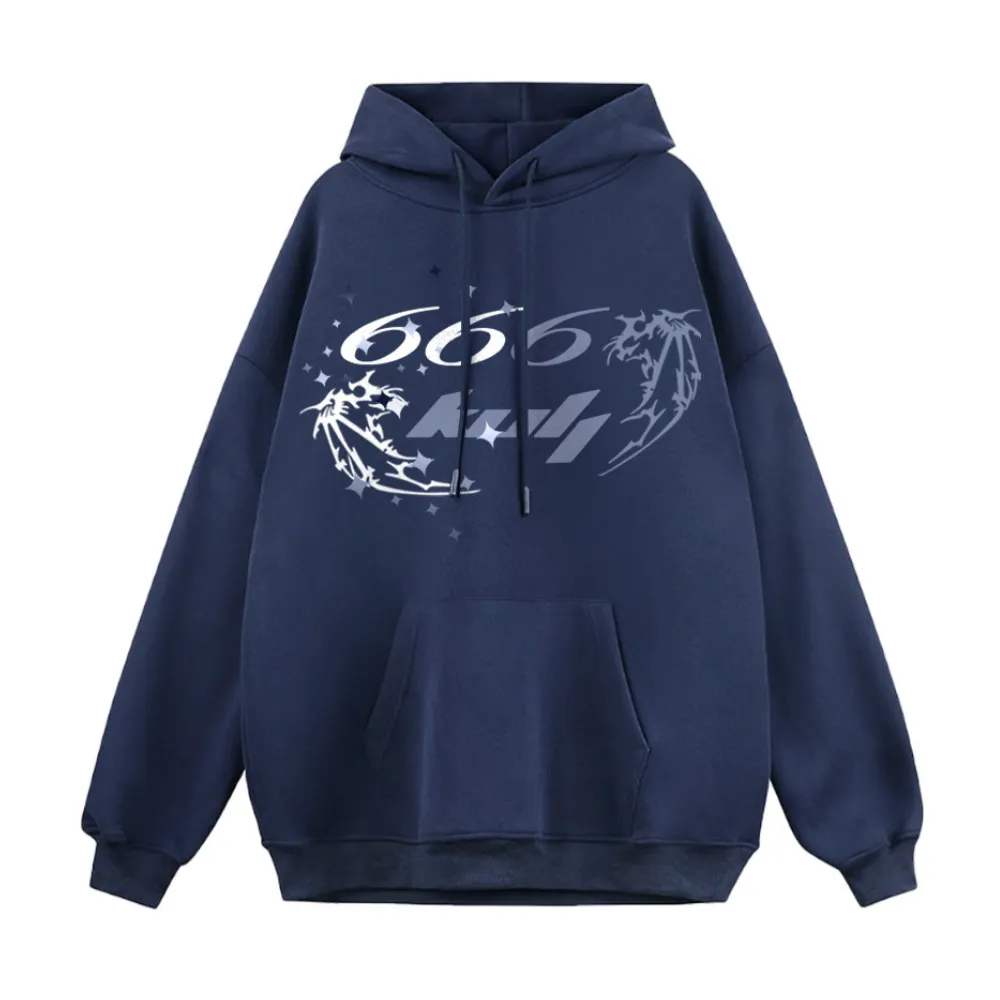 6Kull Versatile Wings Solid Color Hoodie