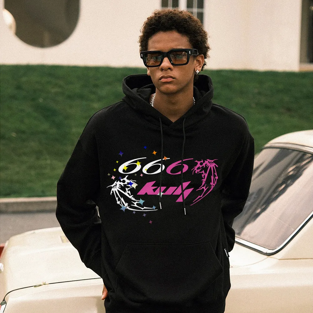 6Kull Versatile Wings Solid Color Hoodie