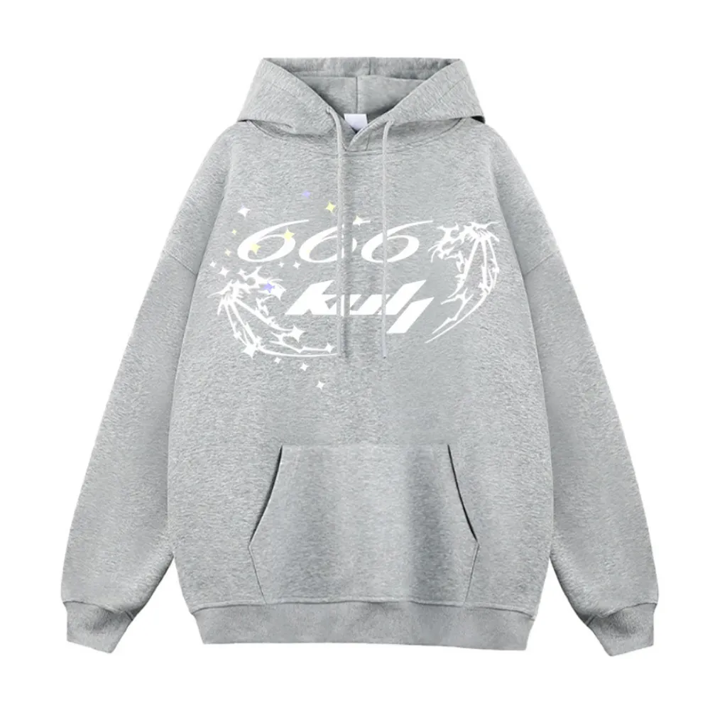 6Kull Versatile Wings Solid Color Hoodie
