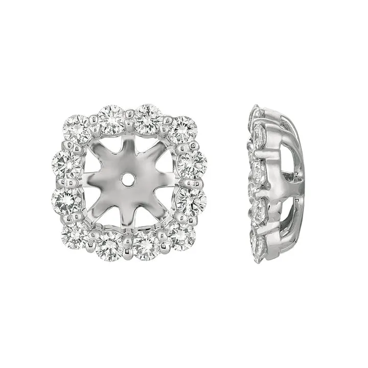 7MM DIAMOND EARRING JACKETS 14K GOLD (1 CTW)