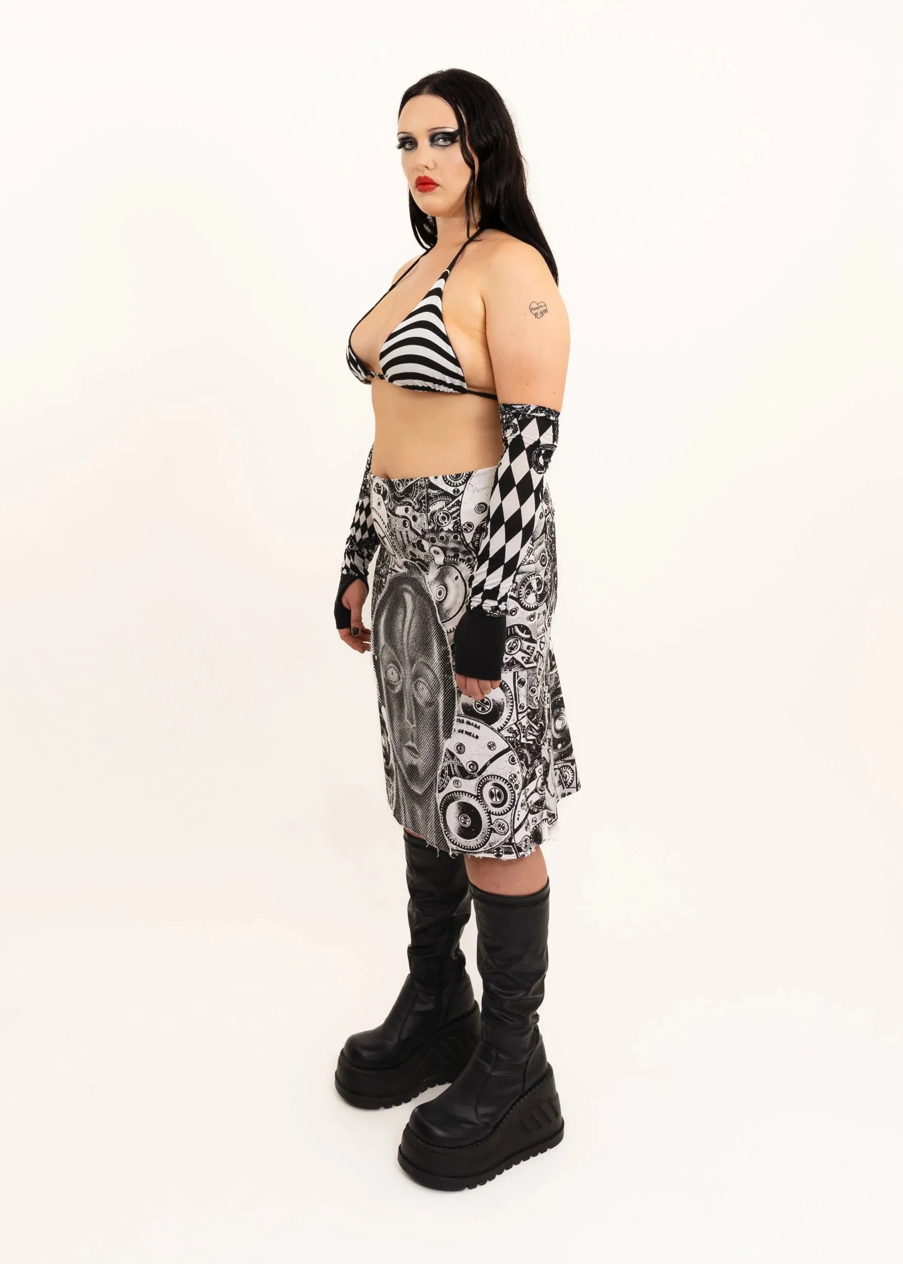90s vintage Metropolis print midi skirt
