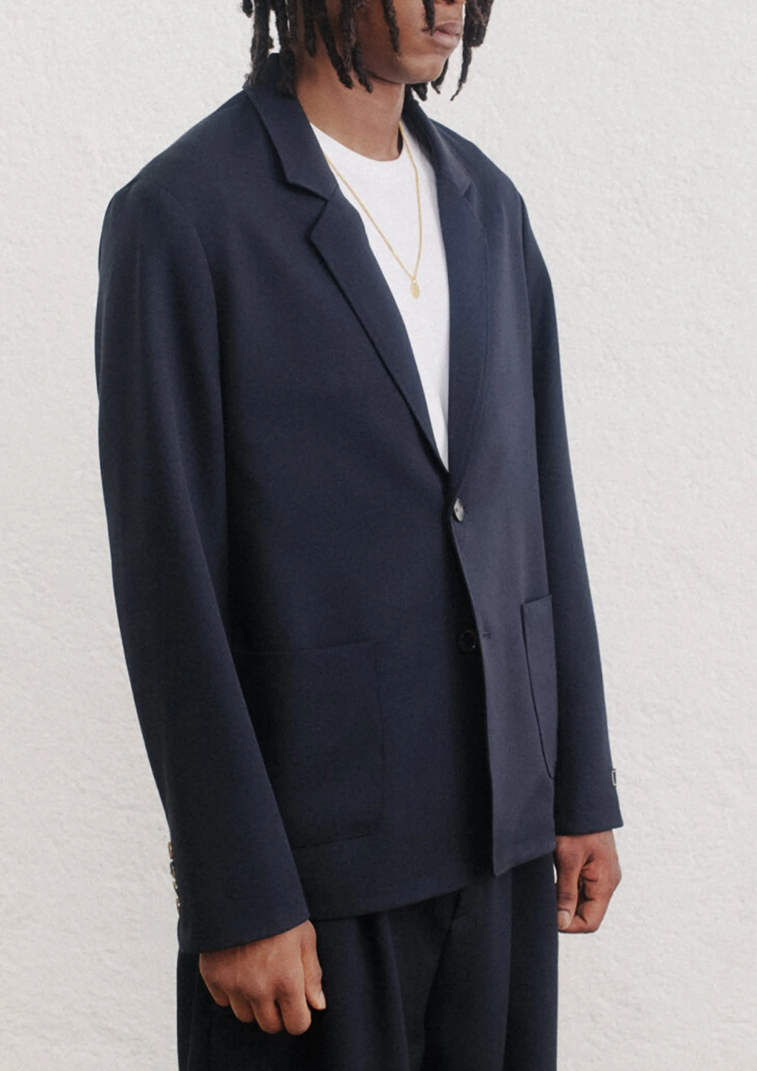 A KIND OF GUISE - DECONSTRUCTED PEAK BLAZER NAVY