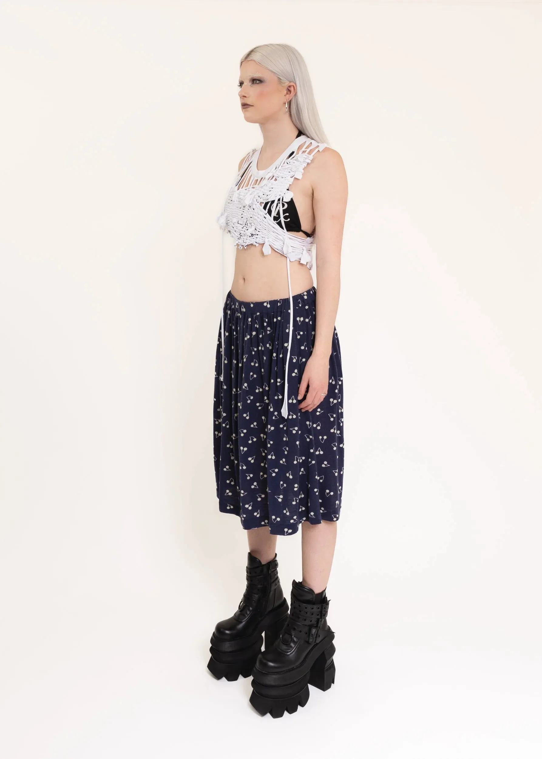 AD2008 Cherry print midi skirt