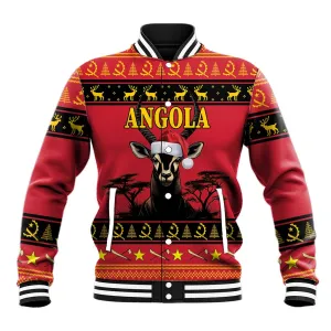 Afro Angola Giant Sable Antelope Christmas Baseball Jacket Virtus Unita Fortior Feliz Natal LT18