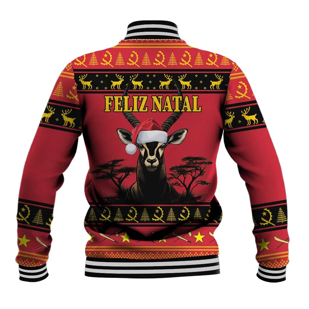 Afro Angola Giant Sable Antelope Christmas Baseball Jacket Virtus Unita Fortior Feliz Natal LT18