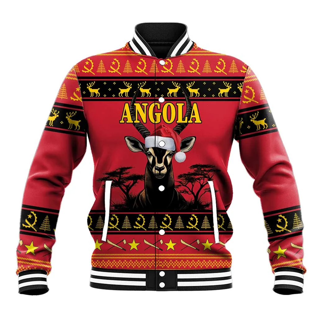 Afro Angola Giant Sable Antelope Christmas Baseball Jacket Virtus Unita Fortior Feliz Natal LT18