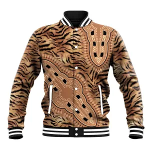 Afro Tiger Mix Dashiki Tribal Pattern Baseball Jacket LT9