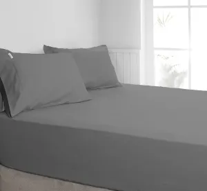 ALGODON "300TC Cotton" FITTED SHEET Combo Set - CHARCOAL