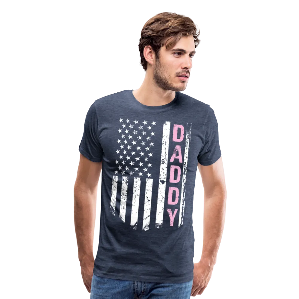 American Daddy Flag Men's Premium T-Shirt - Pink