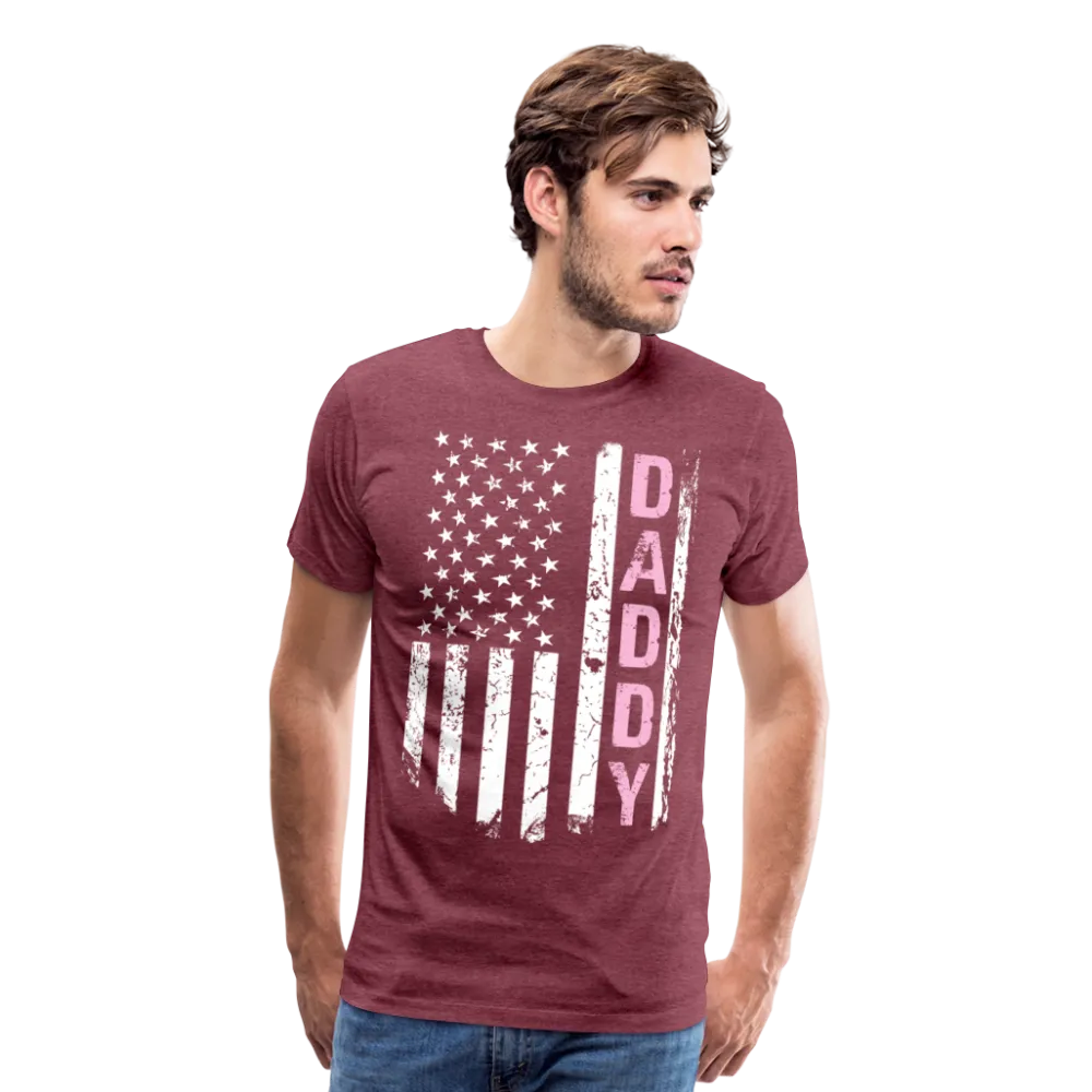 American Daddy Flag Men's Premium T-Shirt - Pink
