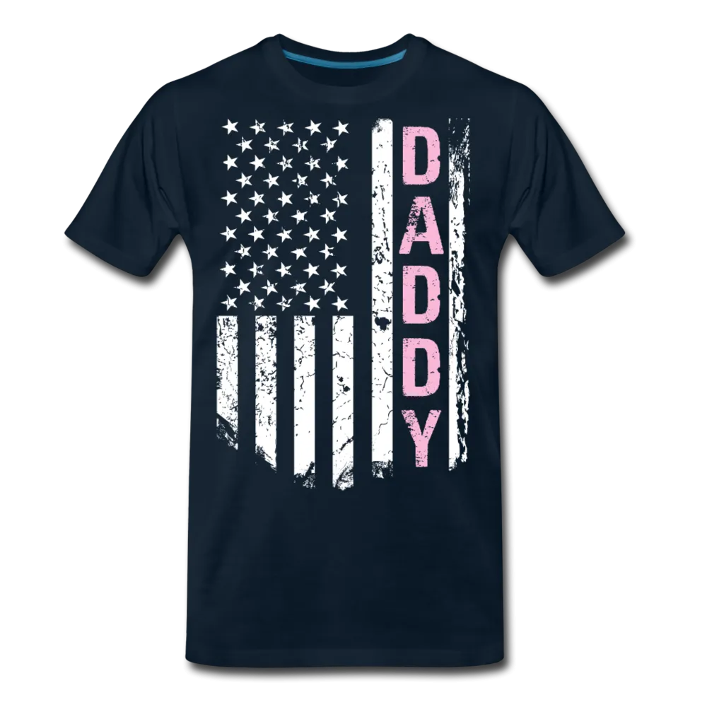 American Daddy Flag Men's Premium T-Shirt - Pink