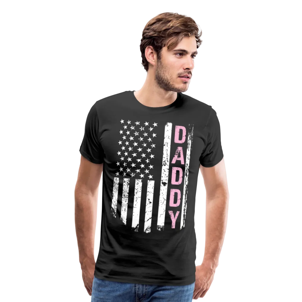 American Daddy Flag Men's Premium T-Shirt - Pink