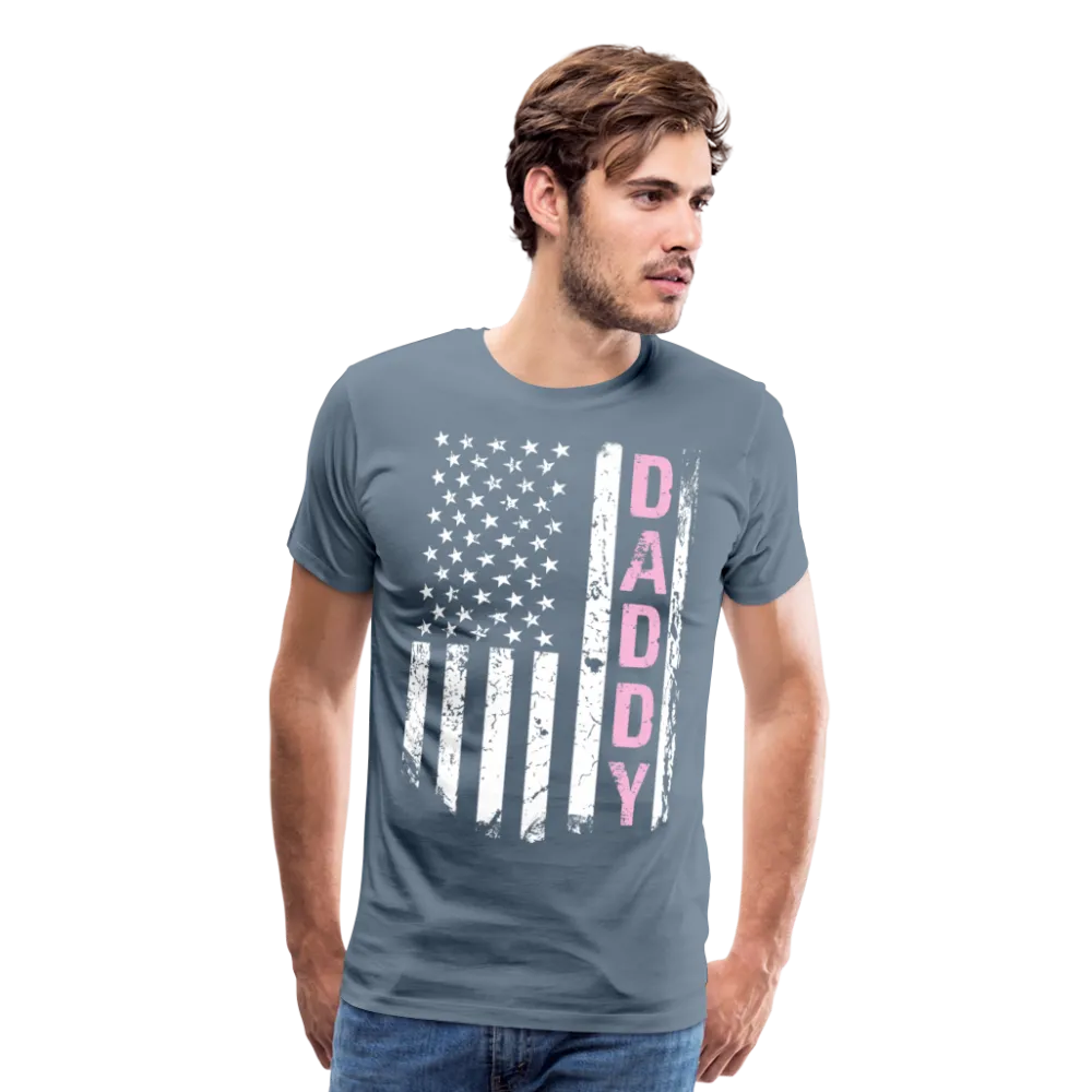 American Daddy Flag Men's Premium T-Shirt - Pink