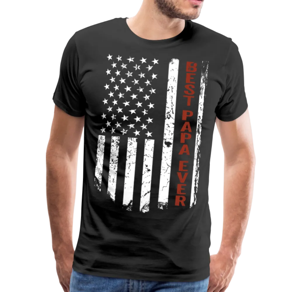 American Flag Best Papa Ever Men's Premium T-Shirt (CK1886)