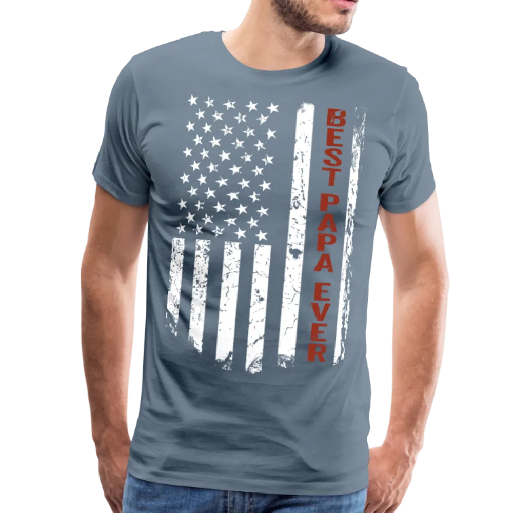 American Flag Best Papa Ever Men's Premium T-Shirt (CK1886)